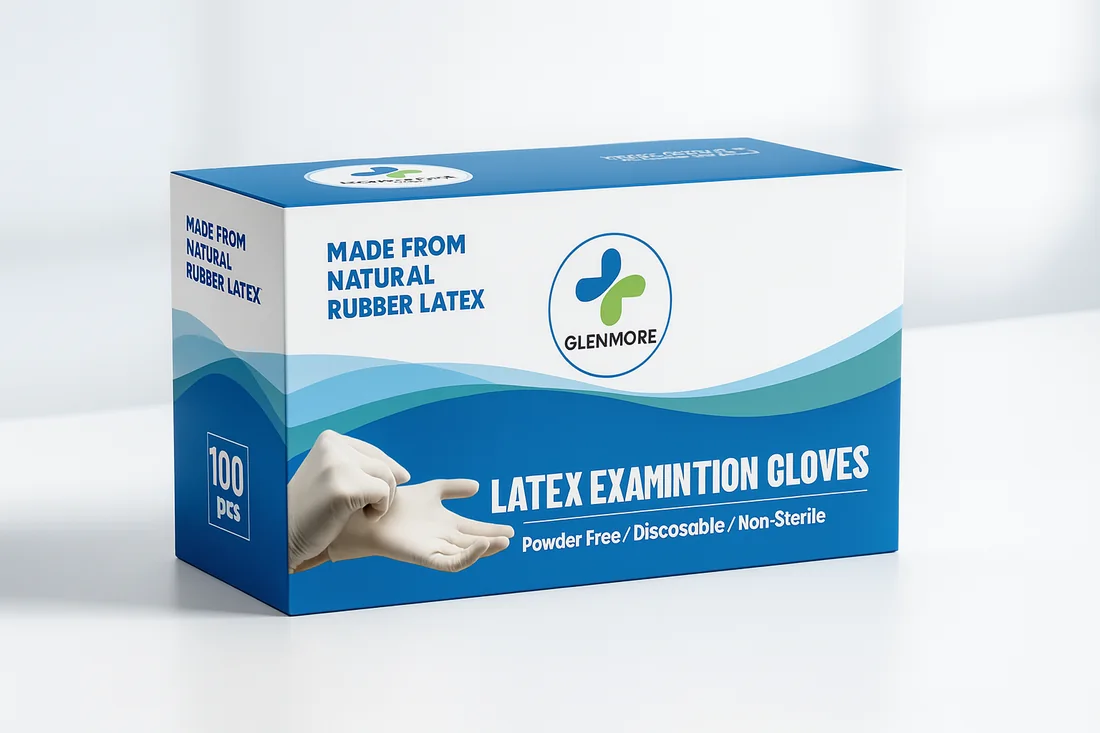Glenmore latex examination gloves pack