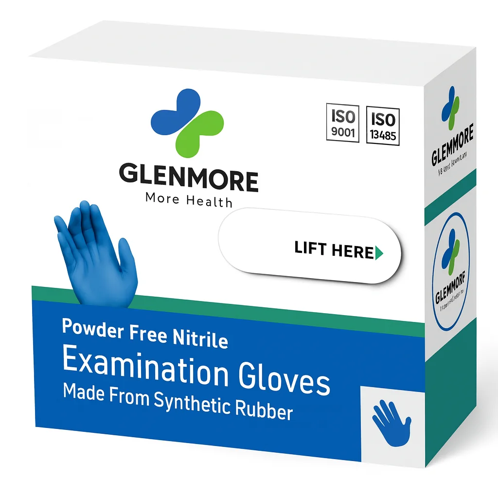 Glenmore nitrile examination gloves box