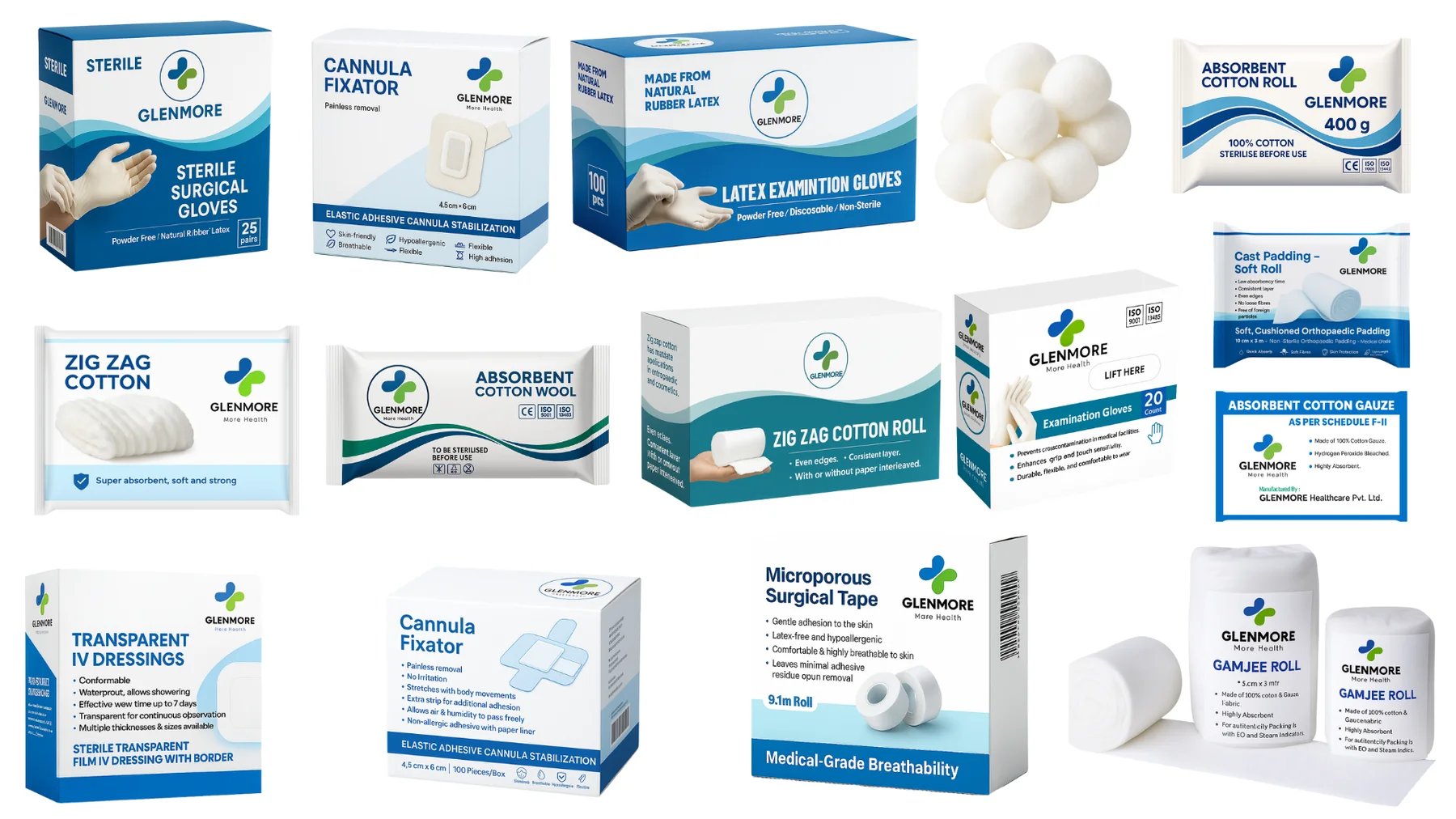Glenmore Healthcare product portfolio